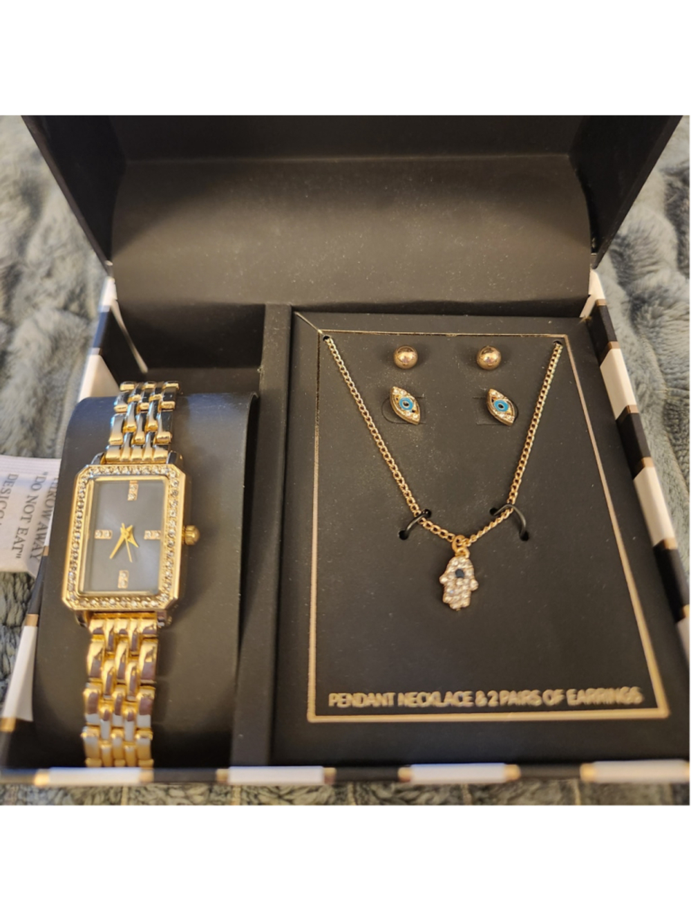 Jessica Carlyle Quartz Gold-Tone Alloy Watch 20mm Gift Set - Picture 2 of 5